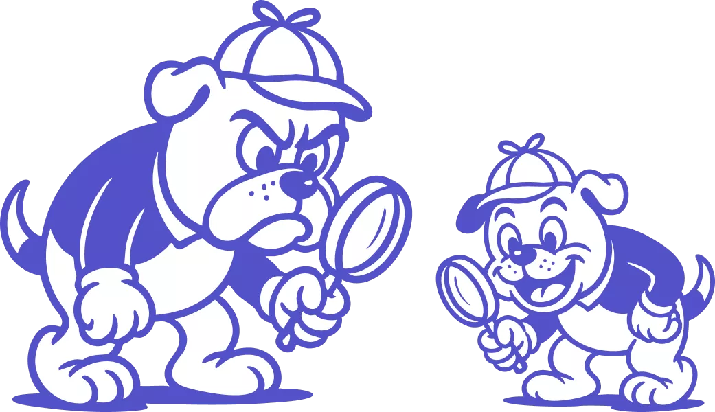 chiens bulldogs détectives